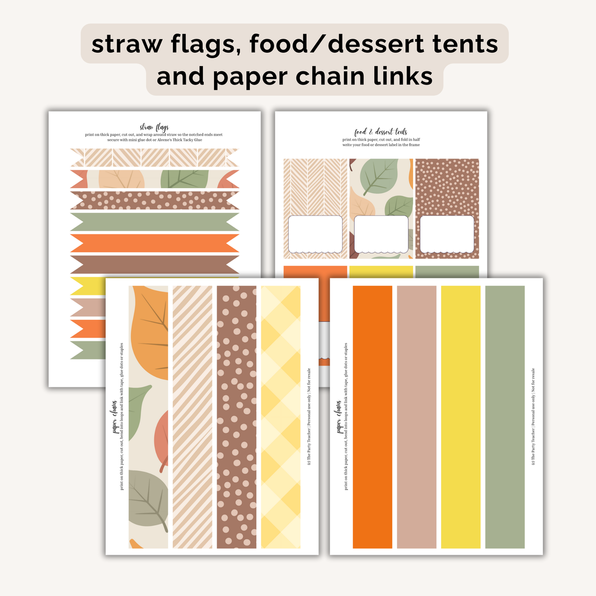 Thanksgiving Party Printables INSTANT DOWNLOAD