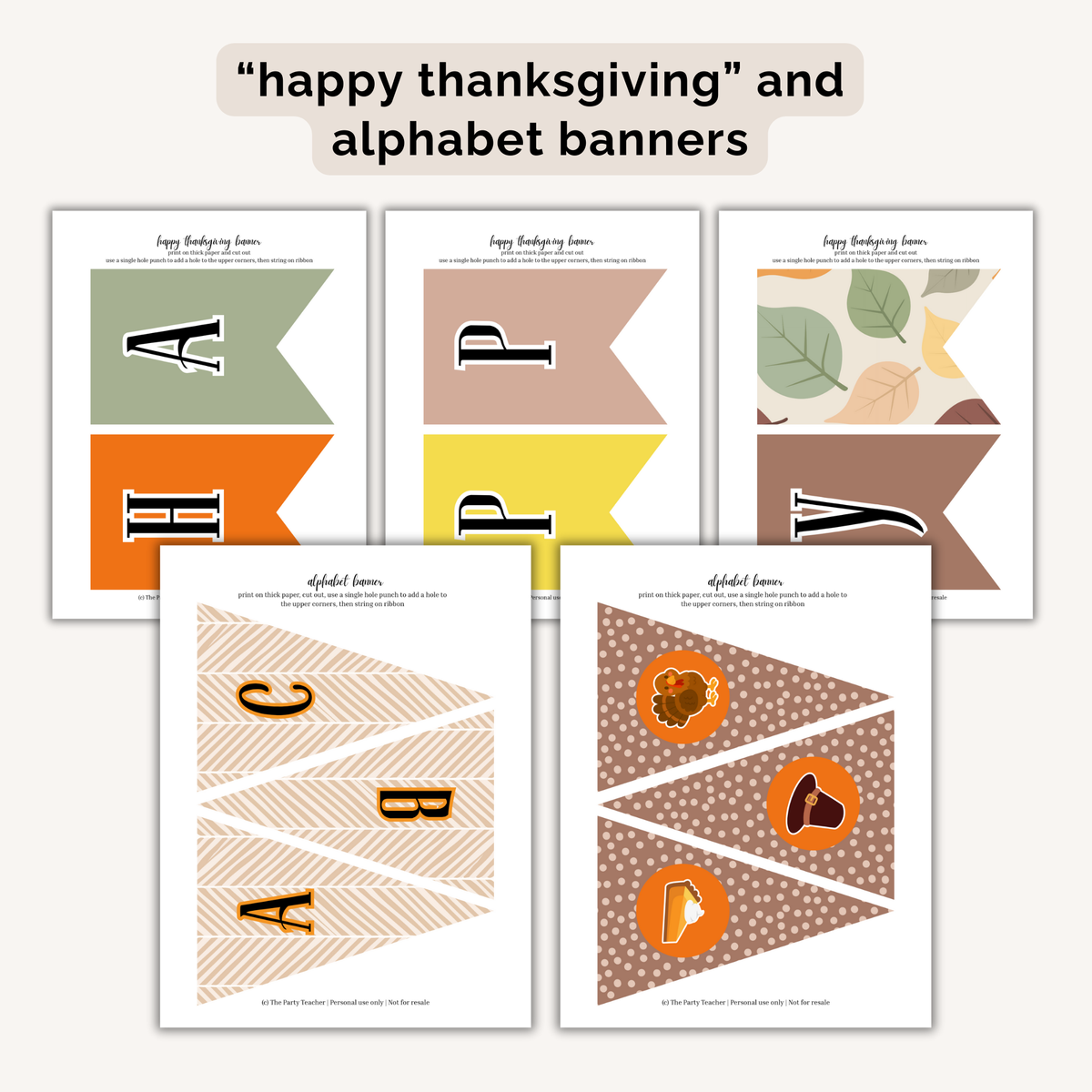 Thanksgiving Party Printables INSTANT DOWNLOAD