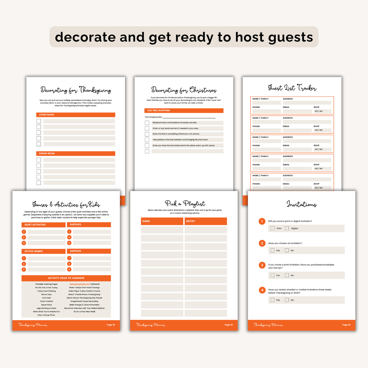 Thanksgiving Planner INSTANT DOWNLOAD