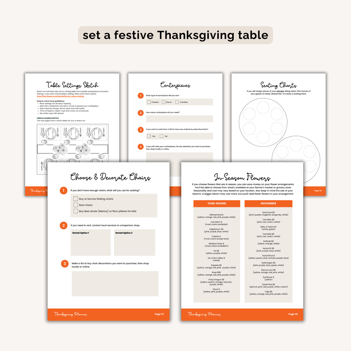 Thanksgiving Planner INSTANT DOWNLOAD