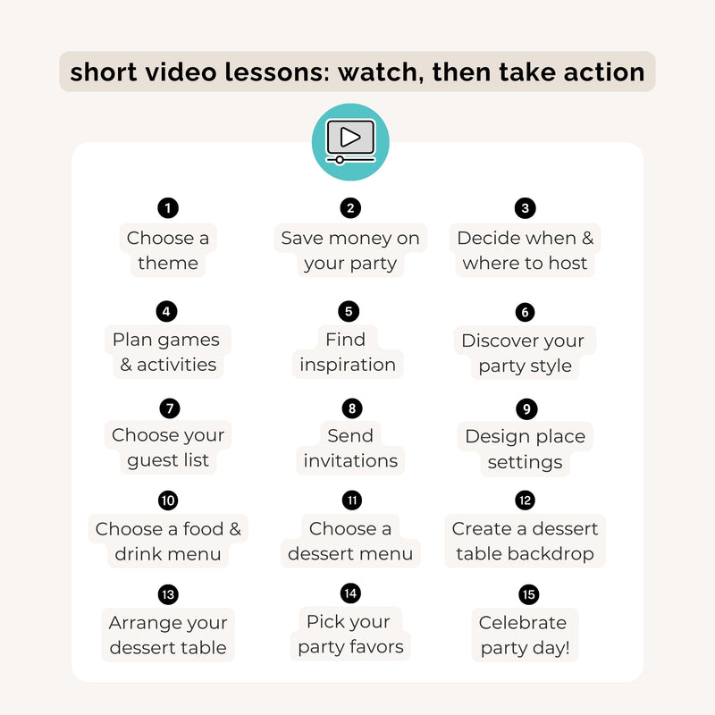 15 short video lessons - watch, then take action