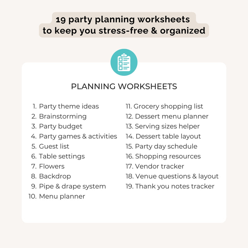 19 party planning worksheets to keep you stress-free and organized