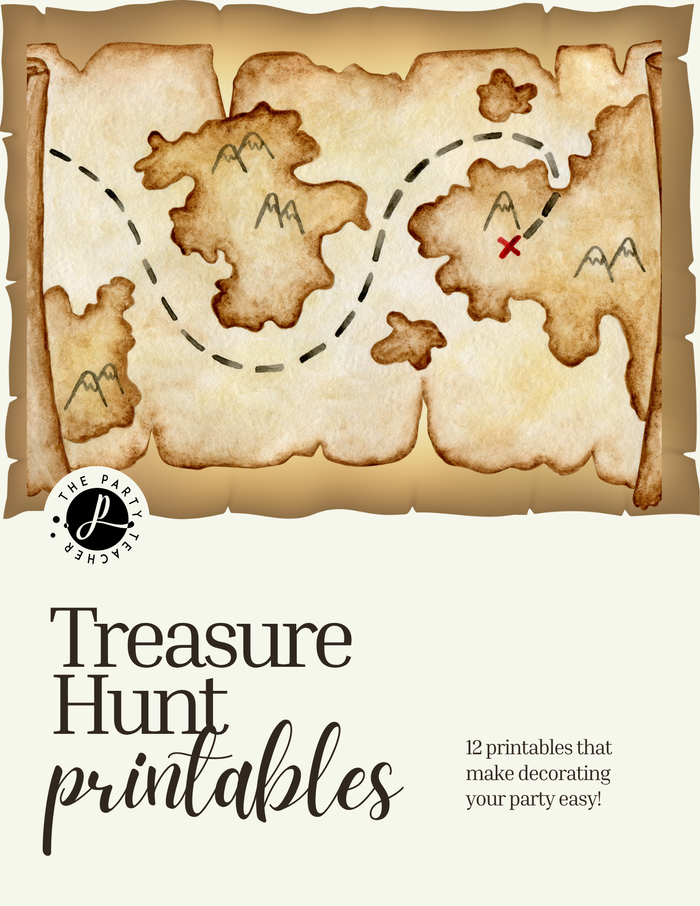 Treasure Hunt Birthday Party Printables INSTANT DOWNLOAD