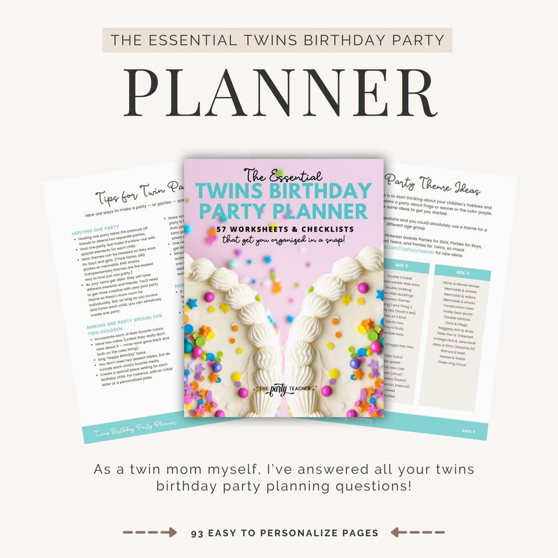 Twins Birthday Party Planner INSTANT DOWNLOAD