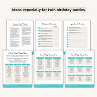 Twins Birthday Party Planner INSTANT DOWNLOAD