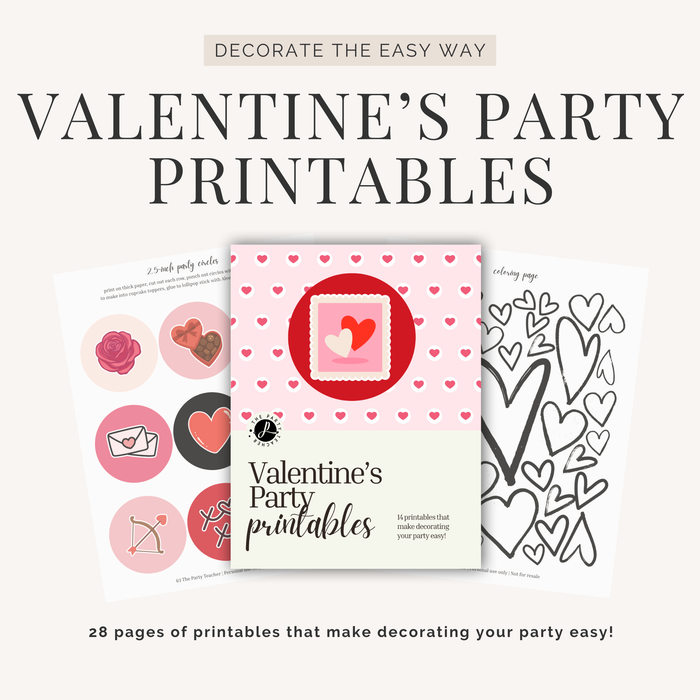Valentine's Day Party Printables INSTANT DOWNLOAD