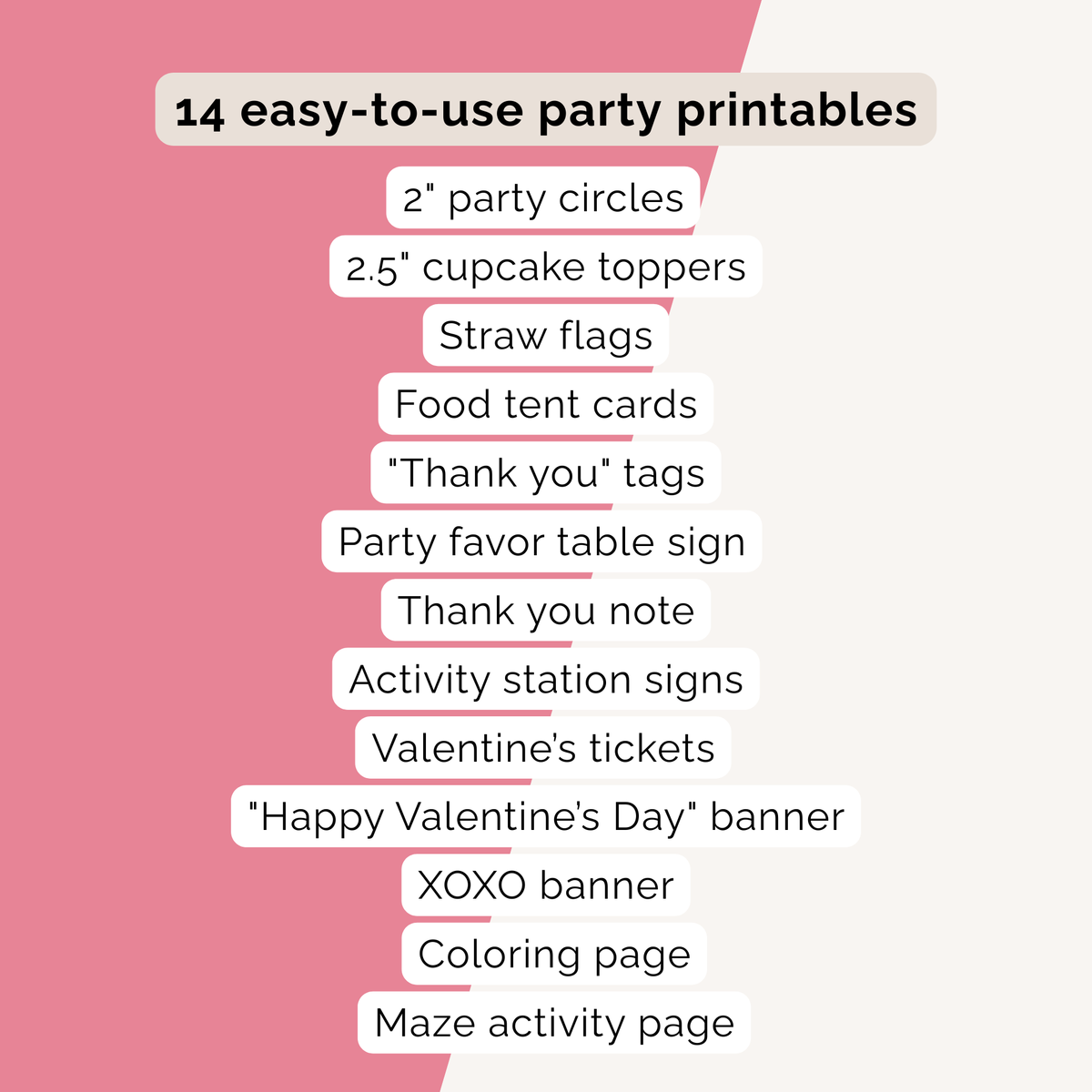 Valentine's Day Party Printables INSTANT DOWNLOAD