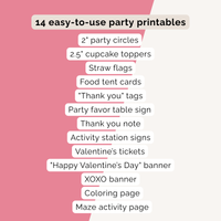 Valentine's Day Party Printables INSTANT DOWNLOAD