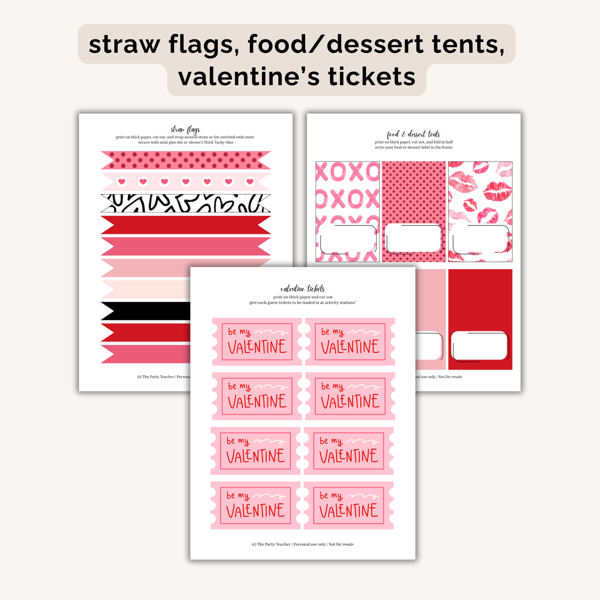 Valentine's Day Party Printables INSTANT DOWNLOAD