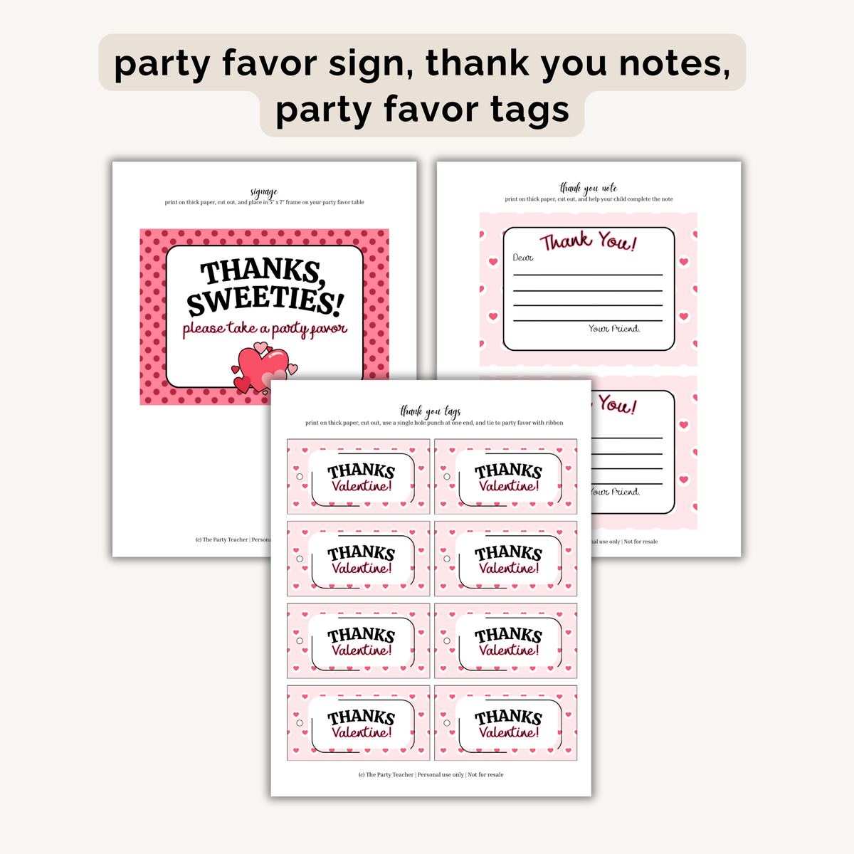 Valentine's Day Party Printables INSTANT DOWNLOAD
