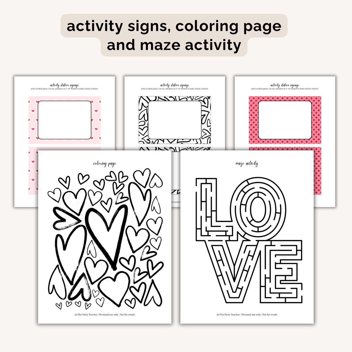 Valentine's Day Party Printables INSTANT DOWNLOAD