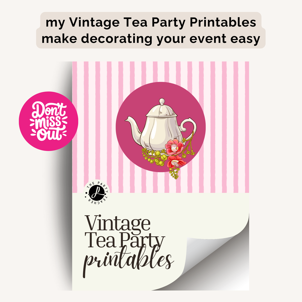 Vintage Tea Party Birthday Plan INSTANT DOWNLOAD
