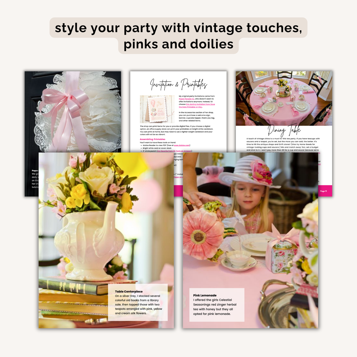 Vintage Tea Party Birthday Plan INSTANT DOWNLOAD