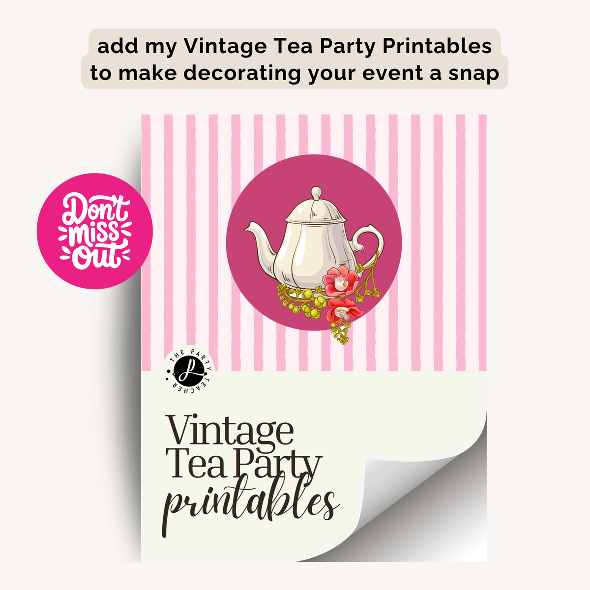 Vintage Tea Party Birthday Plan INSTANT DOWNLOAD