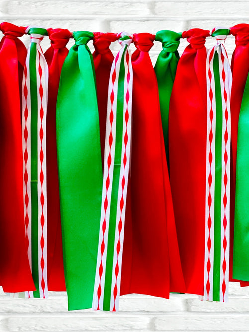 Christmas Ribbon Bunting - FREE Shipping