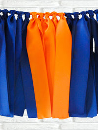 Navy Orange Ribbon Bunting - FREE Shipping