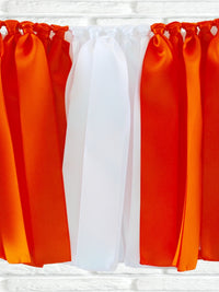 Orange White Ribbon Bunting - FREE Shipping