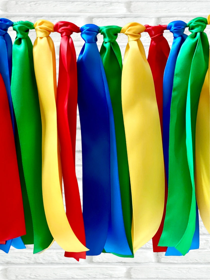 Primary Colors Ribbon Bunting – The Party Teacher