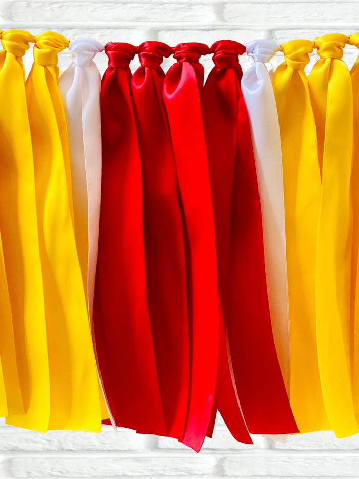 Red Yellow Ribbon Bunting - FREE Shipping