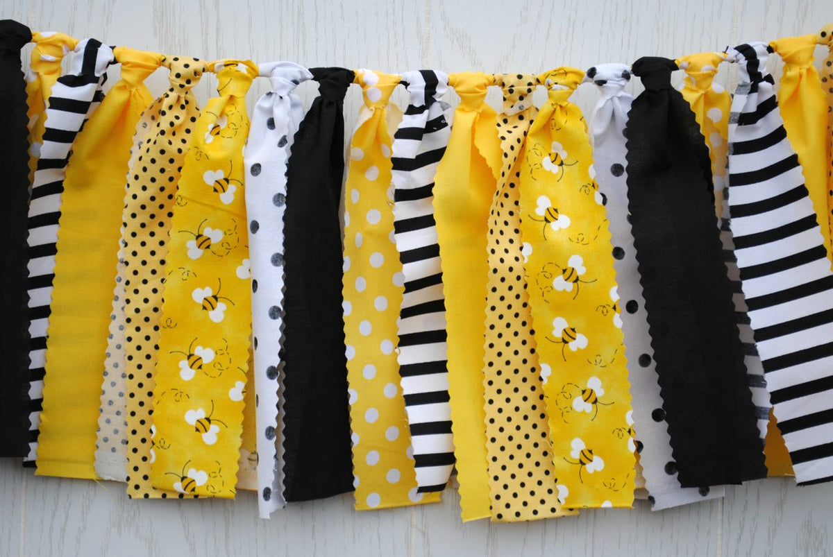 Bumble Bee Fabric Bunting - FREE Shipping - The Party Teacher