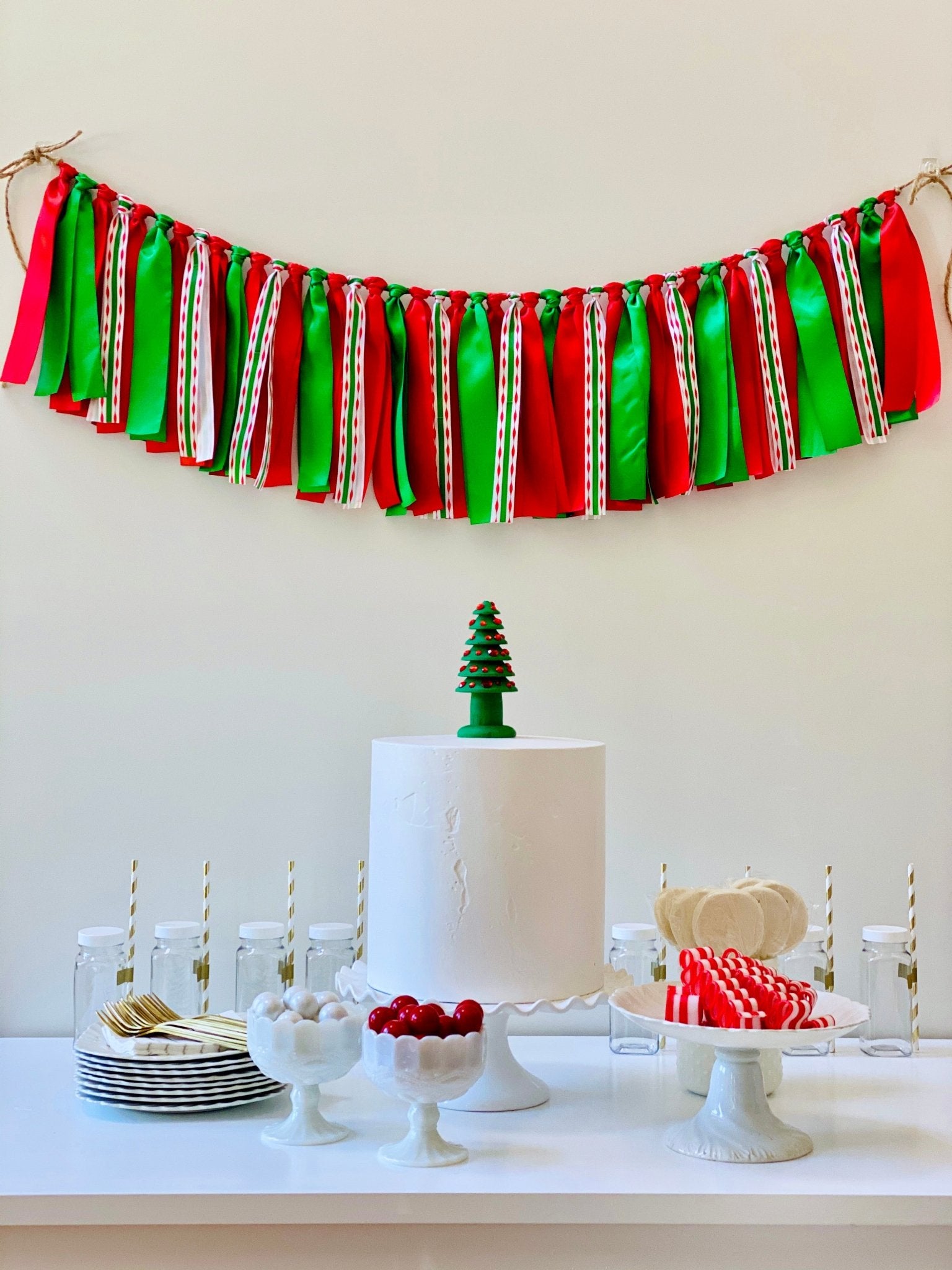 Christmas Fabric Bunting - FREE Shipping - The Party Teacher