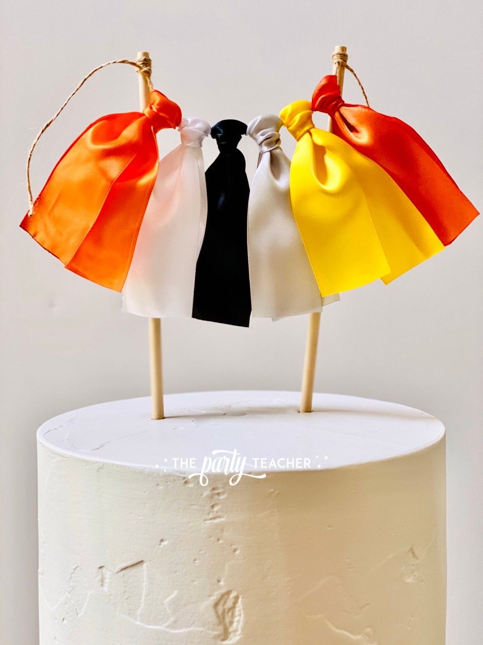 Construction Ribbon Cake Topper - The Party Teacher