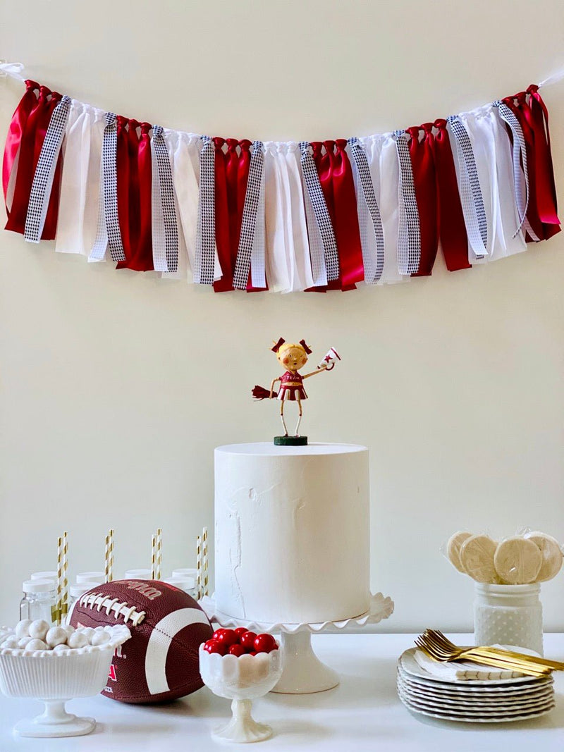 Crimson Houndstooth Ribbon Bunting - FREE Shipping - The Party Teacher