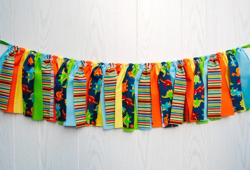 Dinosaur Party Fabric Bunting - FREE Shipping - The Party Teacher