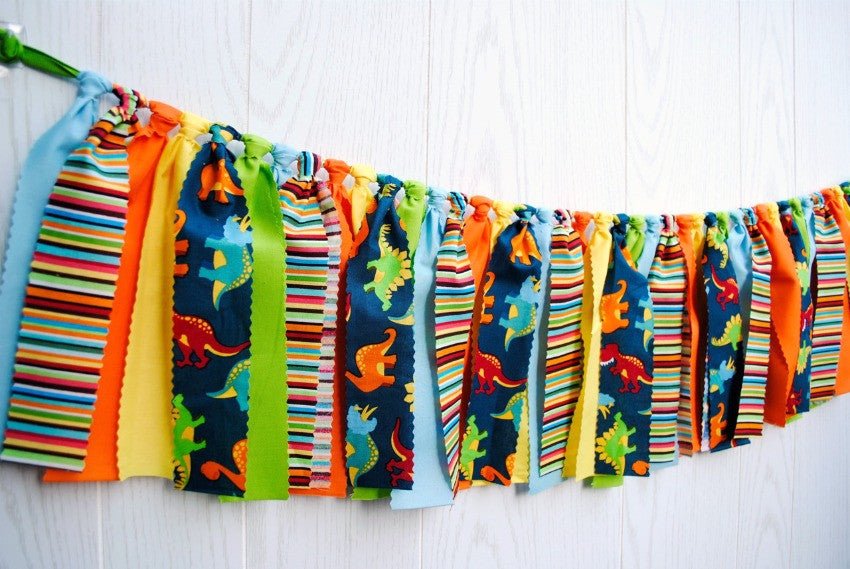 Dinosaur Party Fabric Bunting - FREE Shipping - The Party Teacher