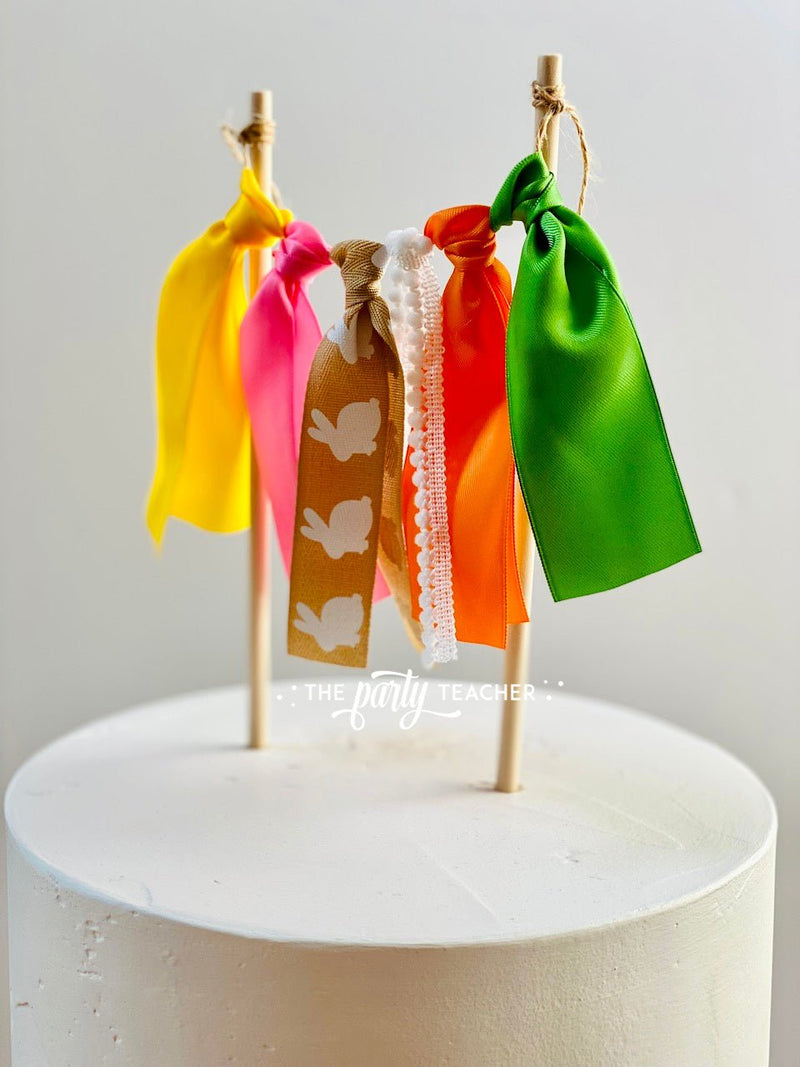 Easter Bunny Ribbon Cake Topper - The Party Teacher