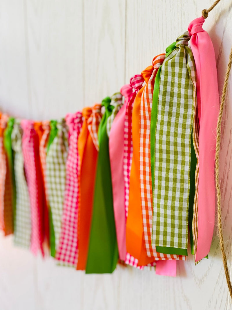 Easter Gingham Ribbon Bunting - FREE Shipping - The Party Teacher