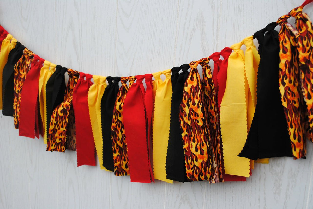 Firefighter Fabric Bunting - FREE Shipping - The Party Teacher