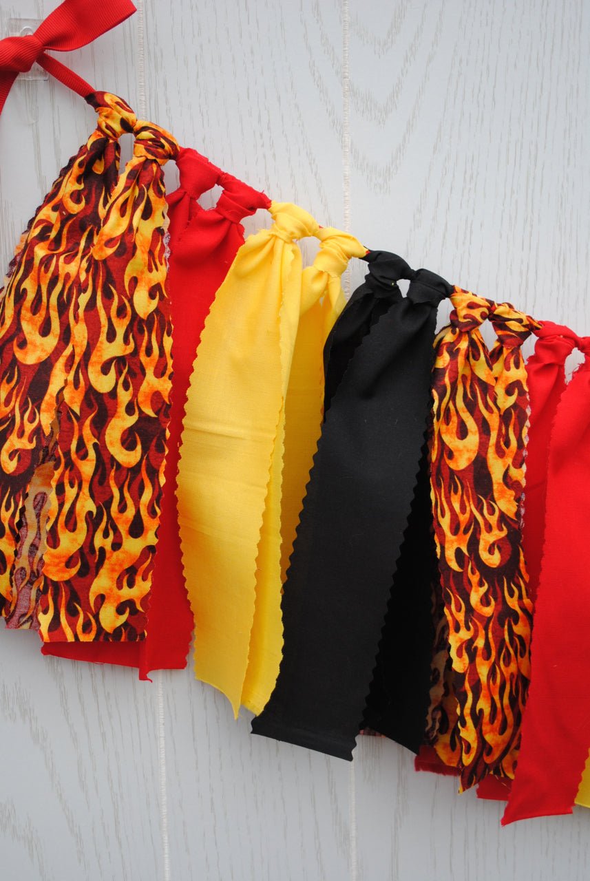 Firefighter Fabric Bunting - FREE Shipping - The Party Teacher