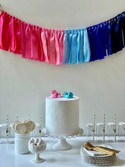 Gender Reveal Ribbon Bunting - FREE Shipping - The Party Teacher