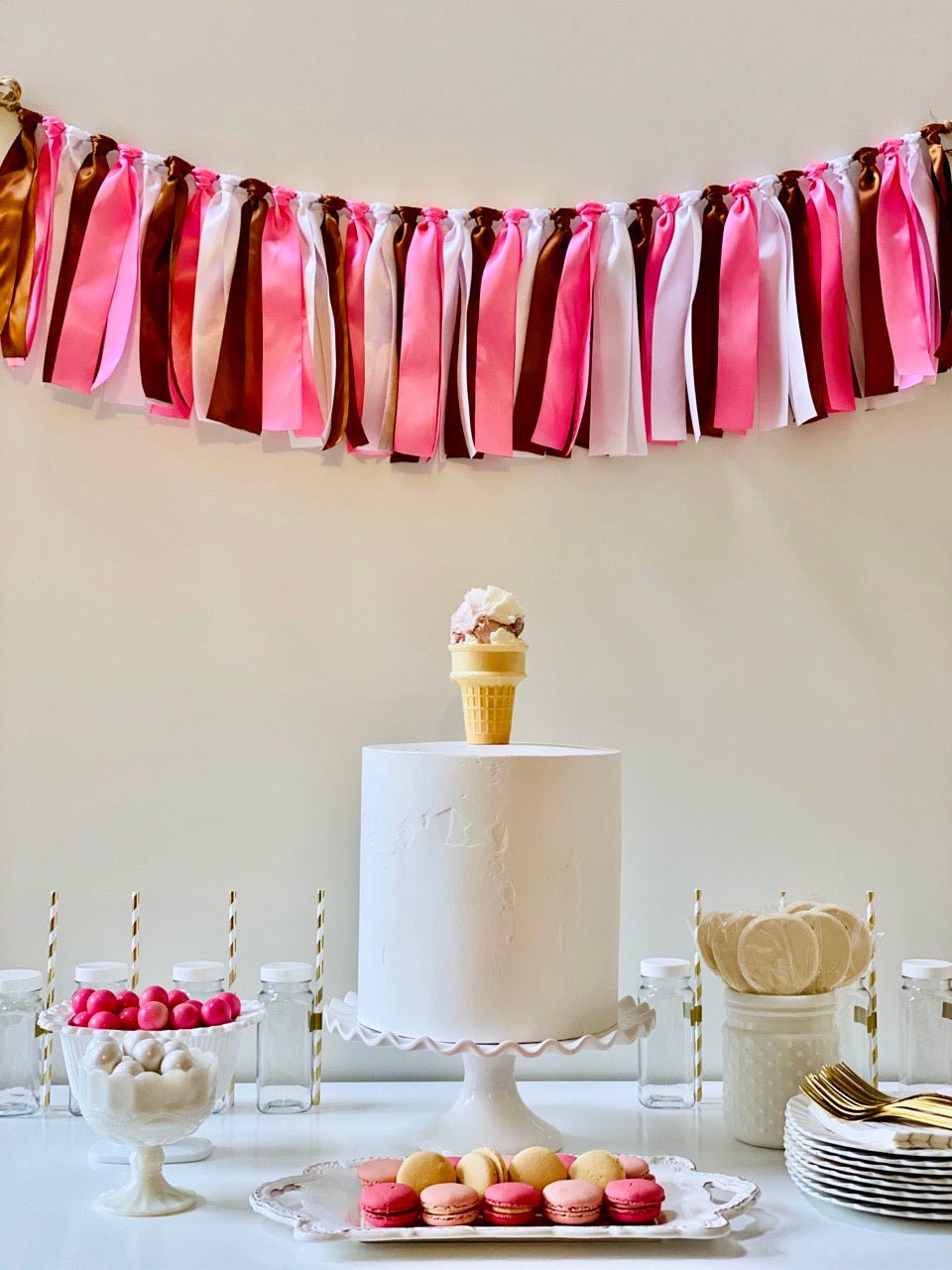 Ice Cream Ribbon Bunting - FREE Shipping - The Party Teacher