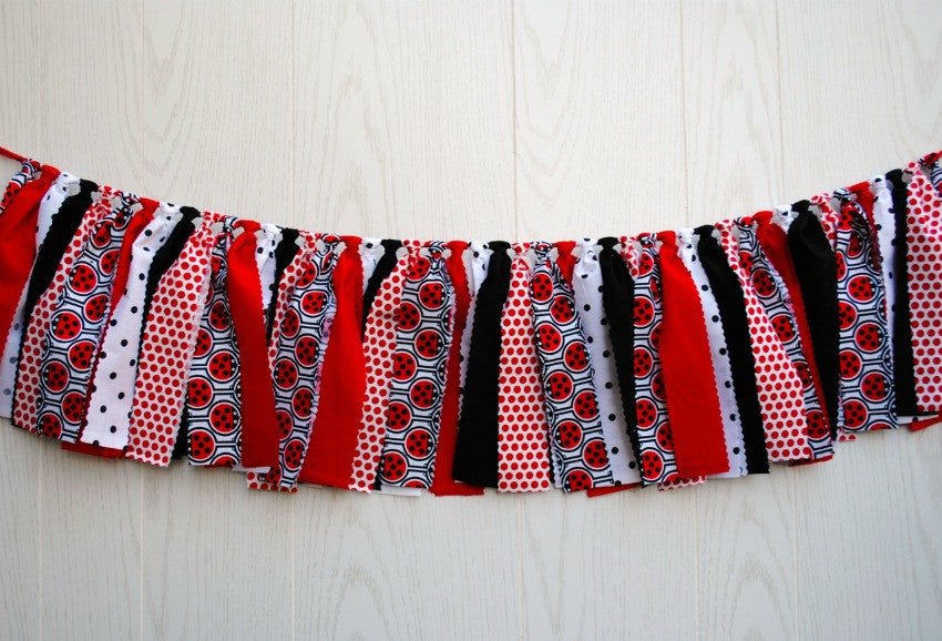 Ladybug Party Fabric Bunting - FREE Shipping - The Party Teacher
