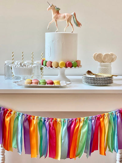 Pastel Rainbow Ribbon Bunting - FREE Shipping - The Party Teacher