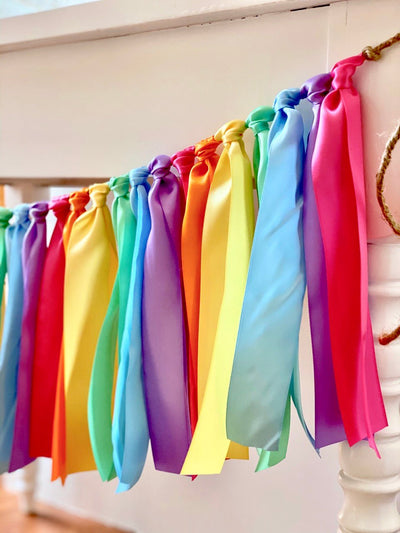 Pastel Rainbow Ribbon Bunting - FREE Shipping - The Party Teacher