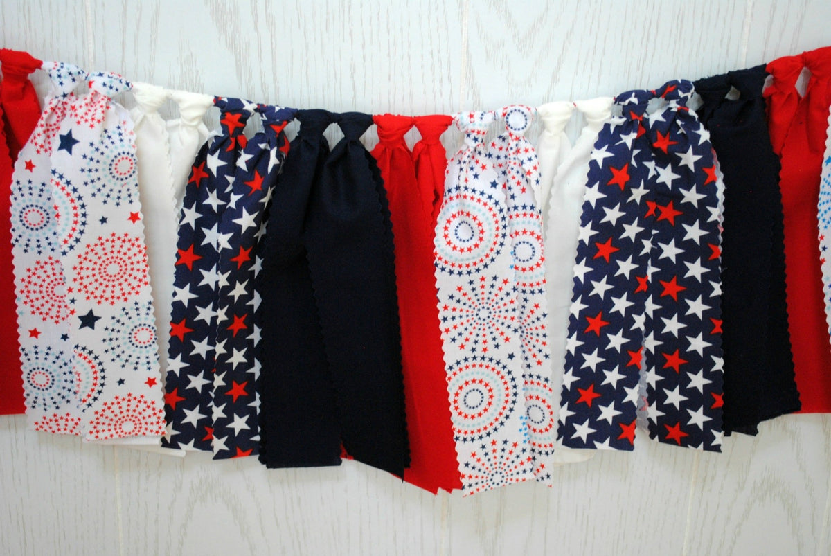Patriotic Fabric Bunting - FREE Shipping - The Party Teacher