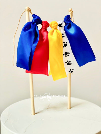 Paw Print Ribbon Cake Topper - The Party Teacher