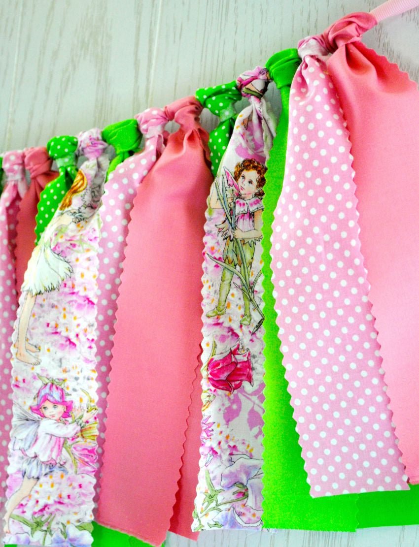 Pink Fairy Fabric Bunting - FREE Shipping - The Party Teacher