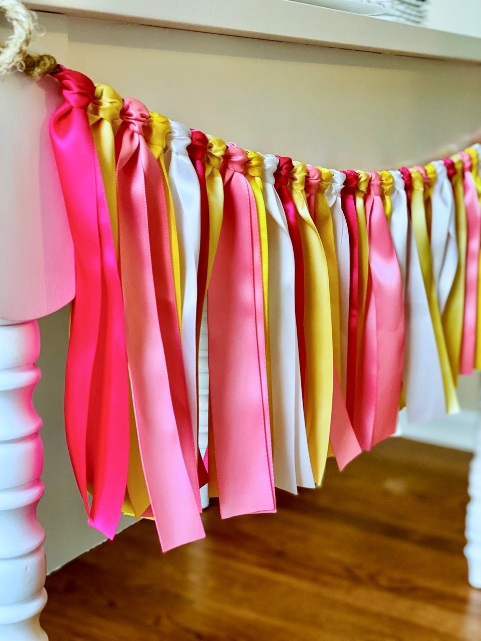 Pink Lemonade Ribbon Bunting - FREE Shipping - The Party Teacher