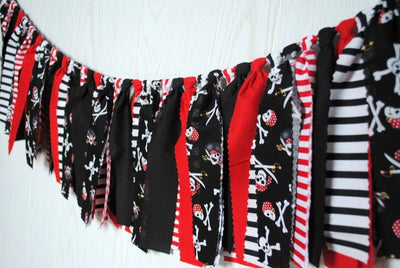 Pirate Party Fabric Bunting - FREE Shipping - The Party Teacher