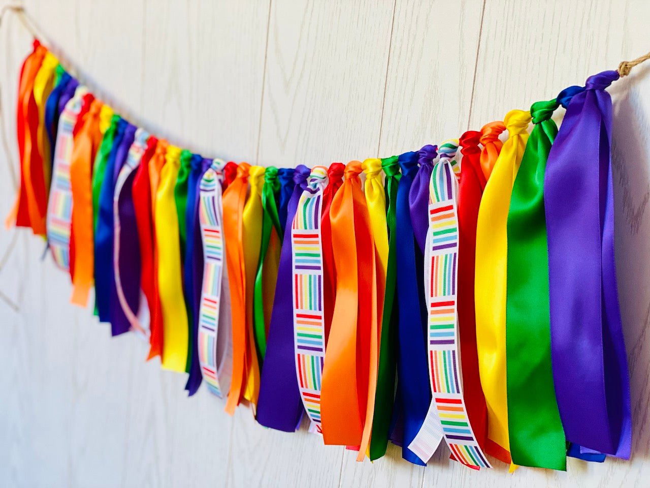 Rainbow Ribbon Bunting - FREE Shipping - The Party Teacher