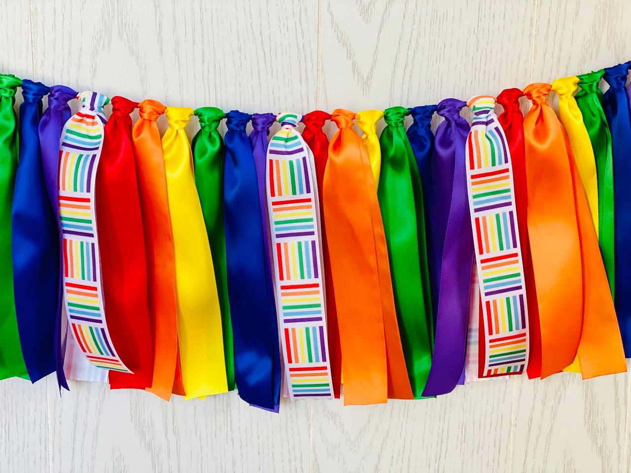 Rainbow PRIDE Ribbon Lei  Thick, High-Quality Ribbon
