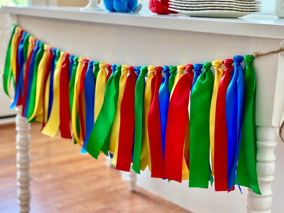 Primary Colors Ribbon Bunting - FREE Shipping - The Party Teacher