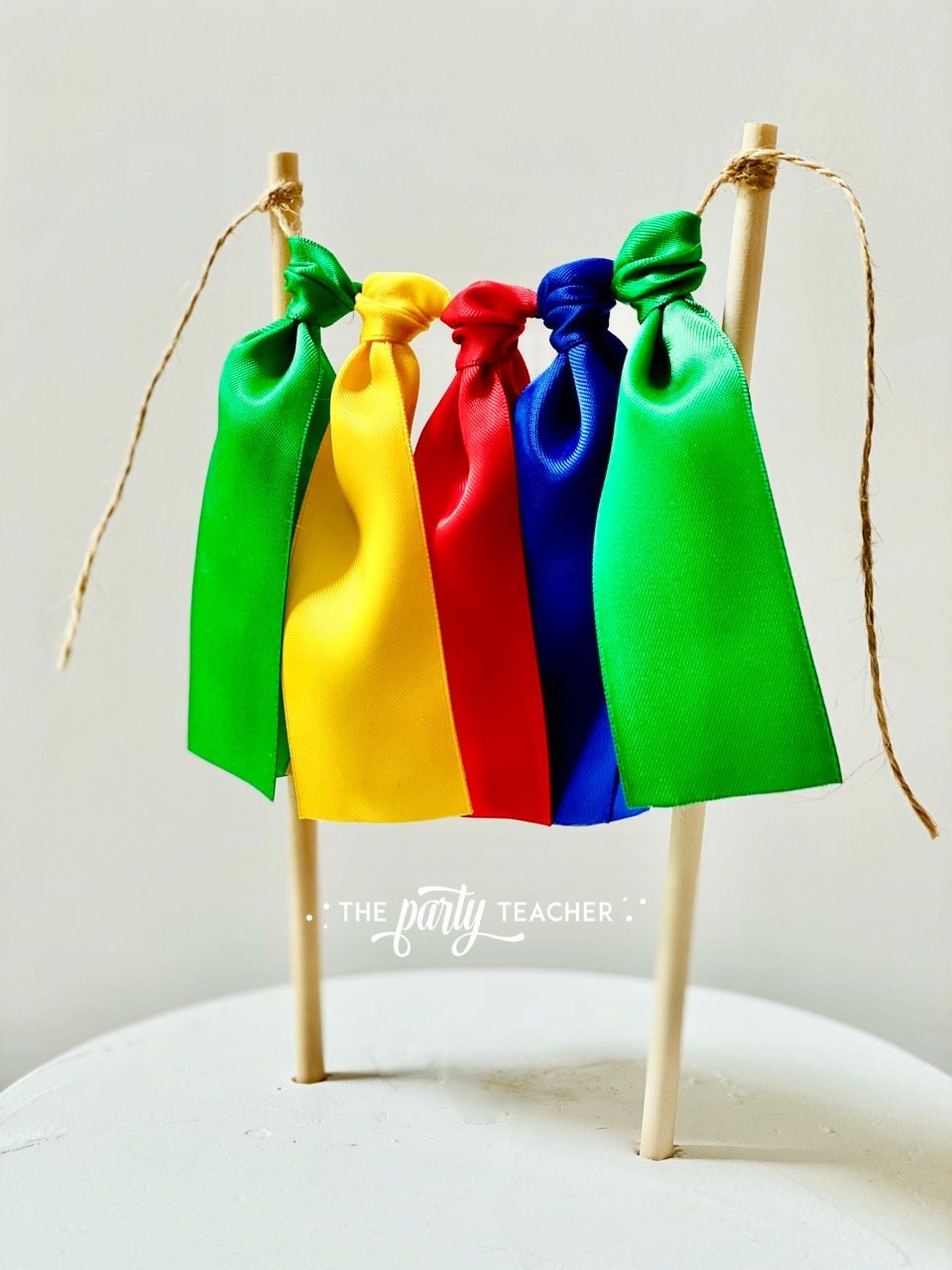 Primary Colors Ribbon Cake Topper - The Party Teacher