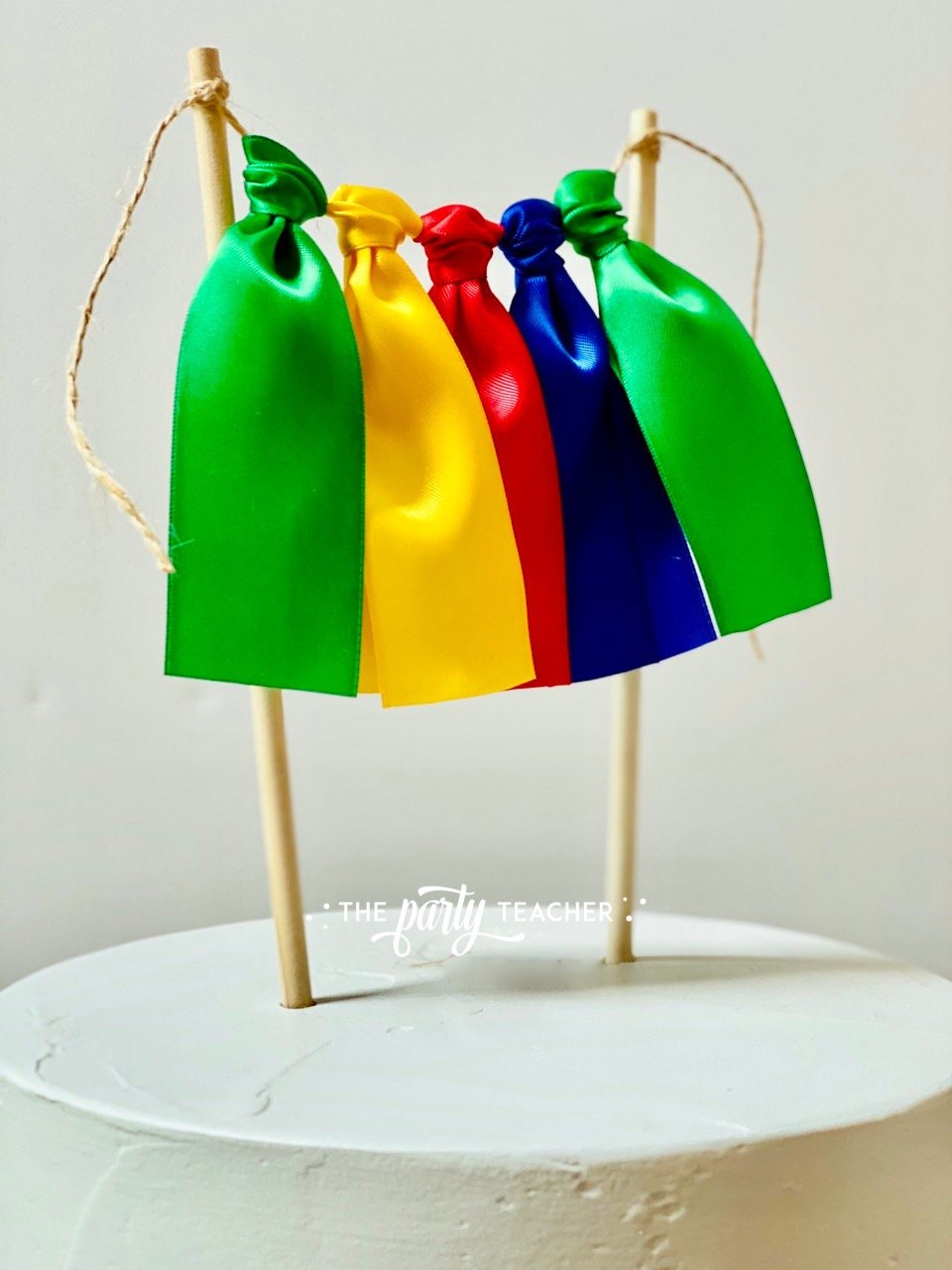 Primary Colors Ribbon Cake Topper - The Party Teacher