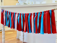 Red Aqua Ribbon Bunting - FREE Shipping - The Party Teacher - full view