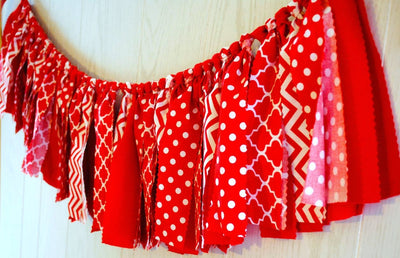 Red Fabric Bunting - FREE Shipping - The Party Teacher